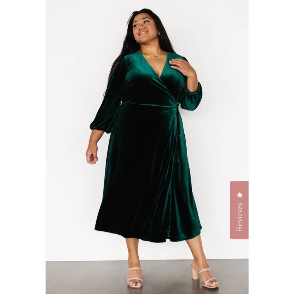 Baltic Born Deep Green Velvet Dress